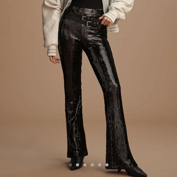 Anthropologie NWT Sz SM lined sequin leggings/pants; sold out, top rated @anthro - Picture 3 of 16